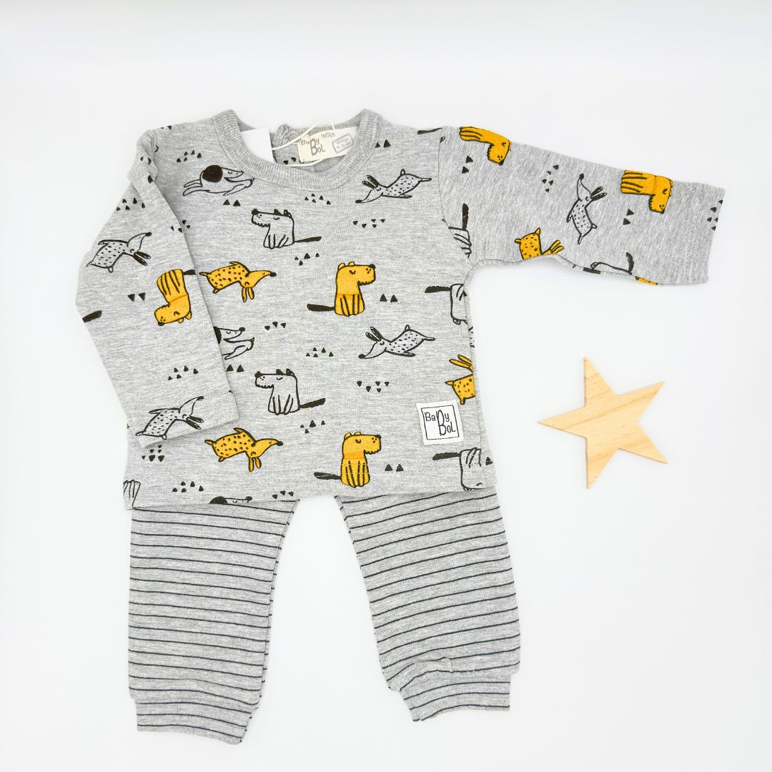 Conjunto 2 piezas Perritos mostaza