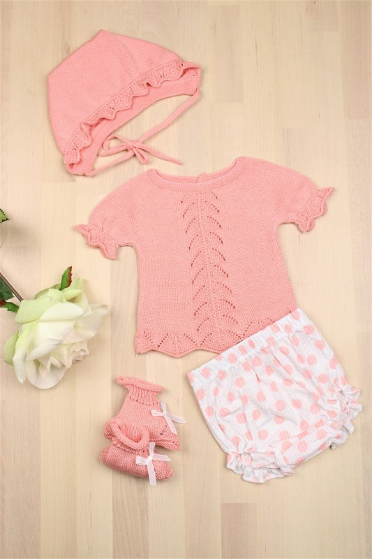 Conjunto 4 piezas LUNARES papaya