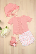 Conjunto 4 piezas LUNARES papaya