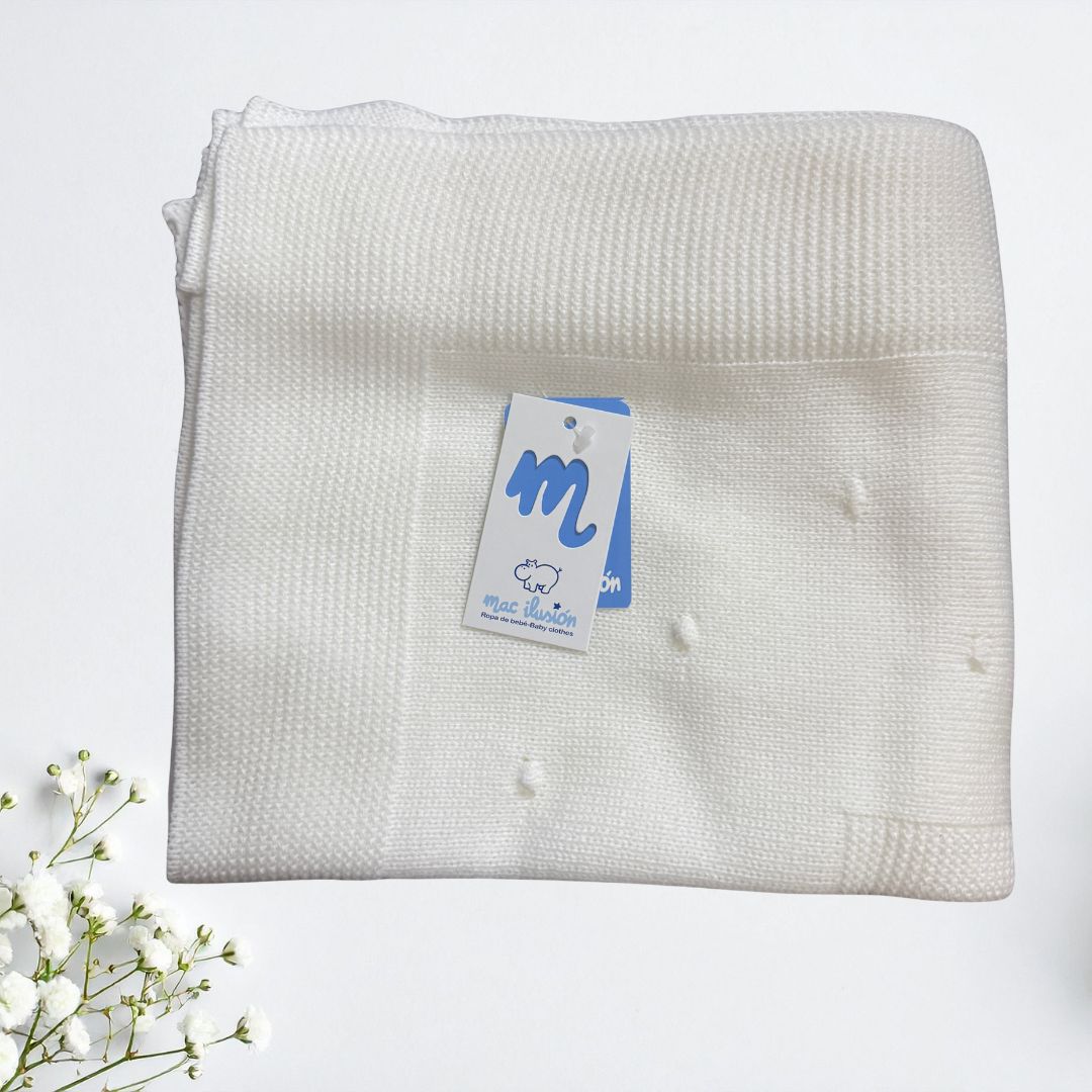 Canastilla Conjunto BLANCA con toquilla a juego