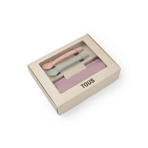 Set de babero y 2 cucharas Food Kit Rosa Tous