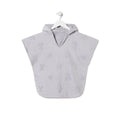 Poncho con capucha de rizo Osos+estrellas Gris